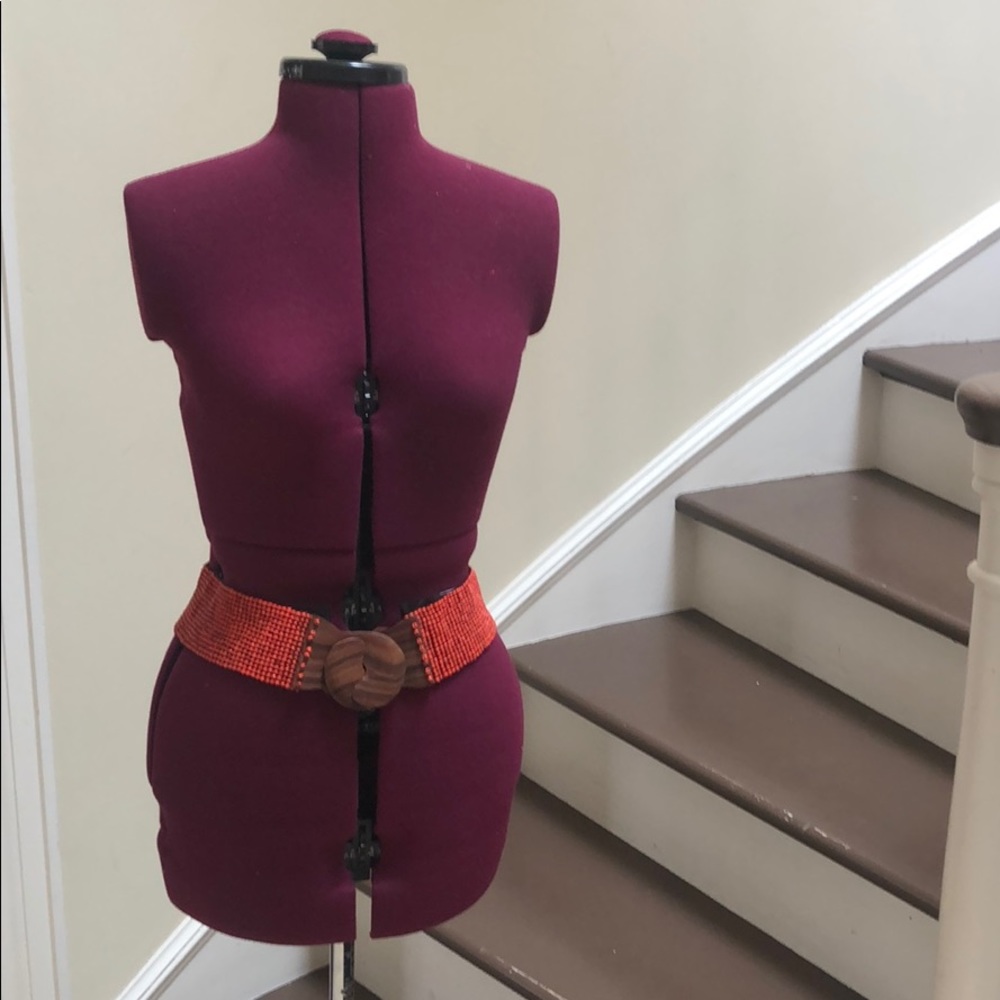 Orange and wood stretchy waist belt